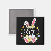 67 Meme sechs sieben 6 7 Hase Leopard Kinder lusti Magnet (Vorderseite/Rückseite)