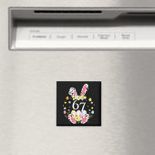 67 Meme sechs sieben 6 7 Hase Leopard Kinder lusti Magnet (In Situ (Geschirrspüler))