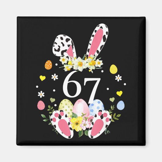 67 Meme sechs sieben 6 7 Hase Leopard Kinder lusti Magnet (Vorne)