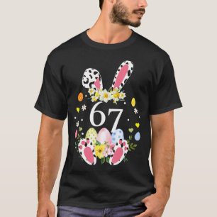 67 Meme sechs sieben 6 7 Kaninchen Leopard Kinder T-Shirt