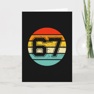 67 Meme Sechs Sieben 6 7 Meme Lustige Zahl Vintage Karte