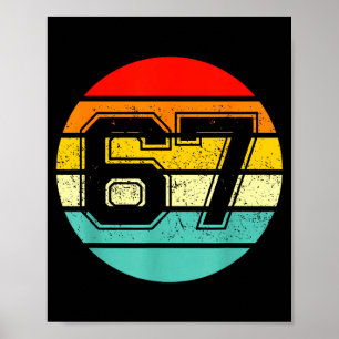 67 Meme Sechs Sieben 6 7 Meme Lustige Zahl Vintage Poster