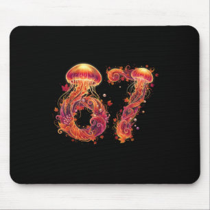 67 Meme Sechs Sieben 6 7 Retro Qualle Meer Ozean T Mousepad