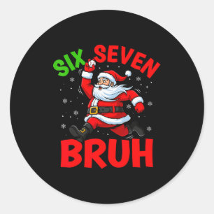 67 Meme Sechs Sieben Bruh Weihnachtsmann Baseball  Runder Aufkleber