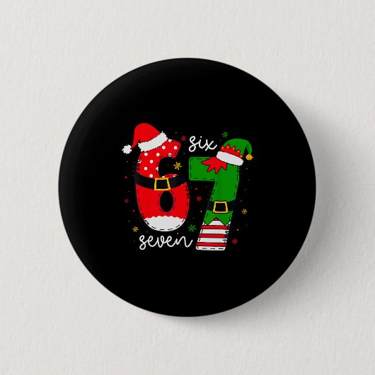 67 Meme Sechs Sieben Für Kinder Frauen Männer Jung Button (Vorderseite)