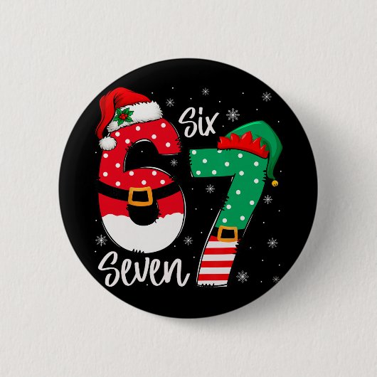 67 Meme Sechs Sieben Für Kinder Frauen Männer Jung Button (Vorderseite)