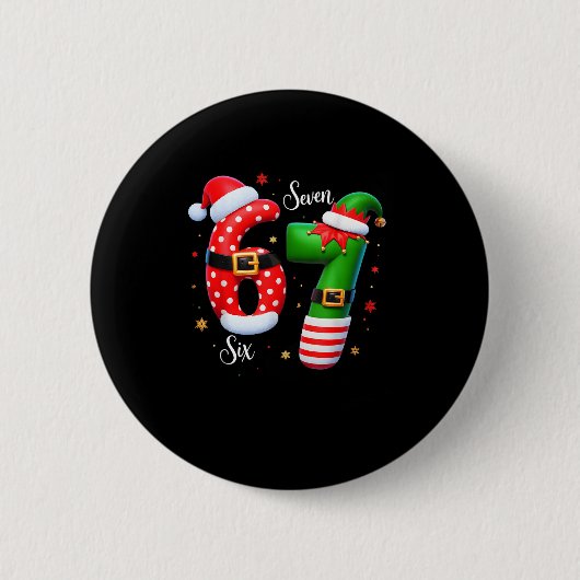 67 Meme Sechs Sieben Für Kinder Frauen Männer Jung Button (Vorderseite)