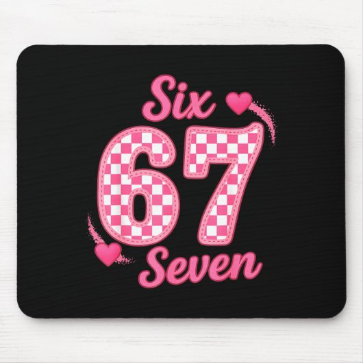 67 Meme Sechs Sieben Mousepad (Vorne)