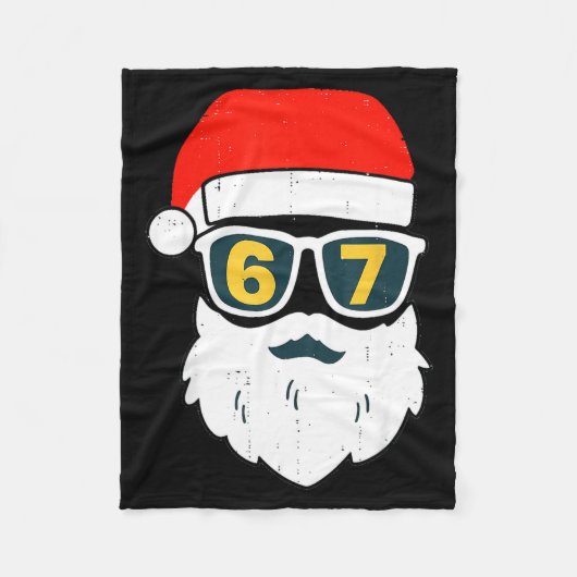 67 Meme Sechs Sieben Weihnachtsmann Gesicht Kinder Fleecedecke (Vorderseite)