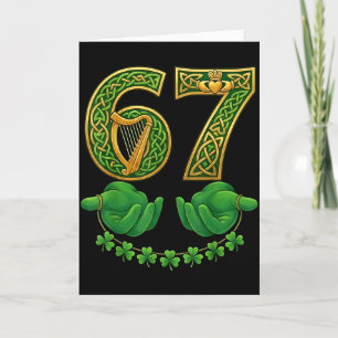 67 Meme Shamrocks Six Seven Shamrocks 6-7 St. Patr Karte