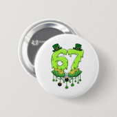 67 Meme Shamrocks Six Seven Shamrocks 6-7 St Patri Button (Vorne & Hinten)