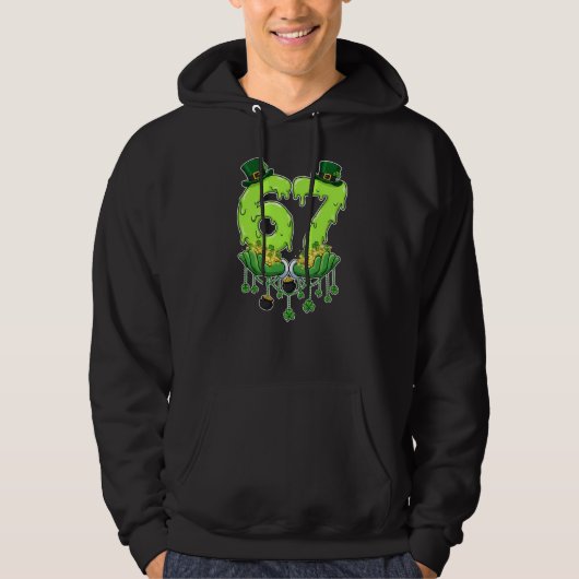 67 Meme Shamrocks Six Seven Shamrocks 6-7 St Patri Hoodie (Vorderseite)