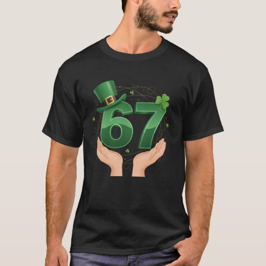 67 Meme Shamrocks Six Seven Shamrocks 6-7 St Patri T-Shirt (Vorderseite)