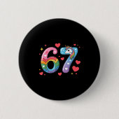 67 Meme Shirt Number Funny Six Seven 6 7 Button (Vorderseite)