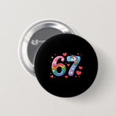 67 Meme Shirt Number Funny Six Seven 6 7  Button (Vorne & Hinten)