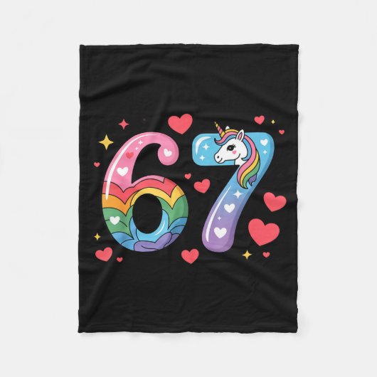 67 Meme Shirt Number Funny Six Seven 6 7 Fleecedecke (Vorderseite)