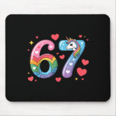 67 Meme Shirt Number Funny Six Seven 6 7  Mousepad (Vorne)