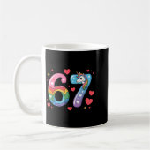 67 Meme-Shirt Nummer Lustig Sechs Sieben 6 7  Kaffeetasse (Links)