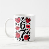 67 Meme Six Seven 67 Meme Six Seven 6 7 Valentine Kaffeetasse (Links)