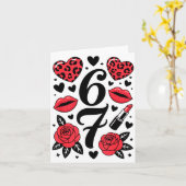 67 Meme Six Seven 67 Meme Six Seven 6 7 Valentine  Karte (Gelbe Blume)