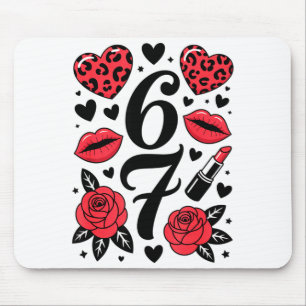 67 Meme Six Seven 67 Meme Six Seven 6 7 Valentinst Mousepad