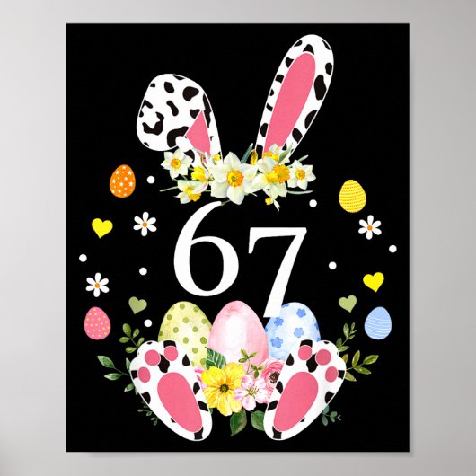 67 Meme Six Seven 6 7 Bunny Leopard Kinder Lustig Poster (Vorne)