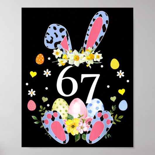 67 Meme Six Seven 6 7 Bunny Leopard Kinder Lustig  Poster (Vorne)
