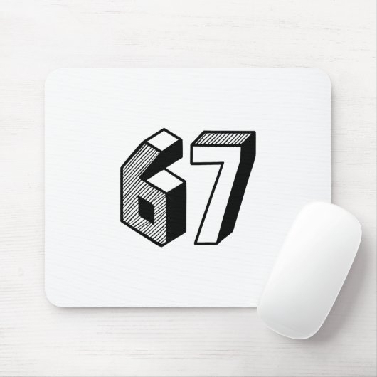 67 Meme Six Seven 6-7 Funny Internet Joke Viral Tr Mousepad (Mit Mouse)