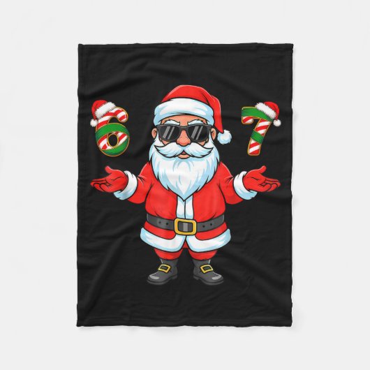67 Meme Six Seven 6 7 Funny Santa Matching Xmas 67 Fleecedecke (Vorderseite)