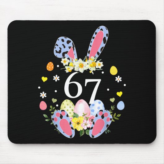 67 Meme Six Seven 6 7 Hase Leopard Kinder Lustig O Mousepad (Vorne)