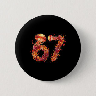 67 Meme Six Seven 6 7 Humor Qualle Erntedankfest Button