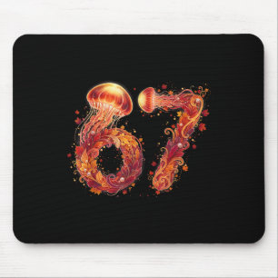 67 Meme Six Seven 6 7 Humor Qualle Erntedankfest Mousepad