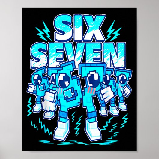 67 Meme Six Seven 6 7 Italian Brainrot Birthday Ki Poster (Vorne)