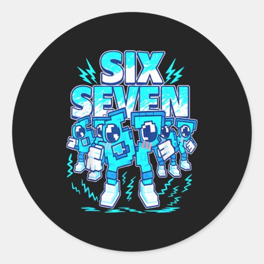 67 Meme Six Seven 6 7 Italian Brainrot Birthday Ki Runder Aufkleber (Vorderseite)