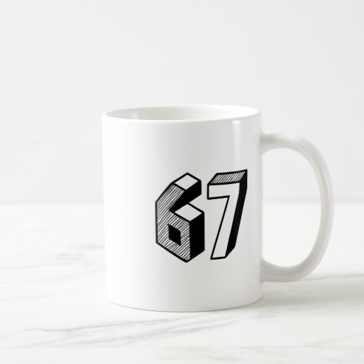 67 Meme Six Seven 6-7 Lustiger Internet-Witz Viral Kaffeetasse (Rechts)