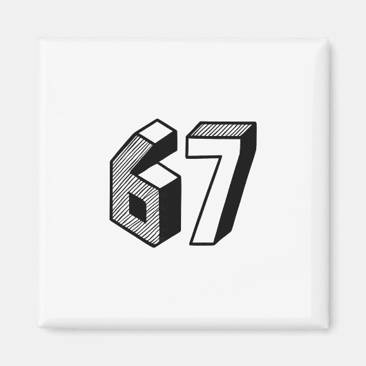 67 Meme Six Seven 6-7 Lustiger Internet-Witz Viral Magnet (Vorne)