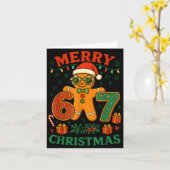 67 Meme Six Seven 6 7 Meme Funny Christmas Gingerb Karte (Gelbe Blume)