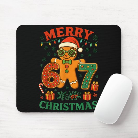 67 Meme Six Seven 6 7 Meme Funny Christmas Gingerb Mousepad (Mit Mouse)