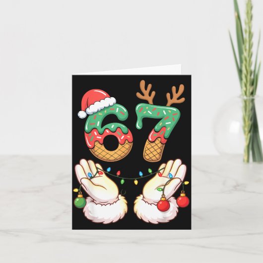 67 Meme Six Seven 6 7 Meme Funny Christmas Santa R Karte (Vorderseite)