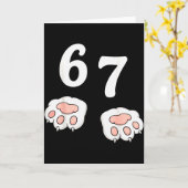 67 Meme Six Seven 6 7 Shirt Meme Lustige Katze 67 Karte (Gelbe Blume)