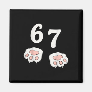 67 Meme Six Seven 6 7 T-Shirt Meme Lustige Katze 6 Magnet