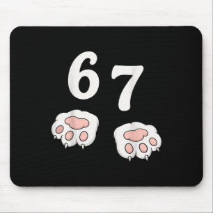 67 Meme Six Seven 6 7 T-Shirt Meme Lustige Katze 6 Mousepad
