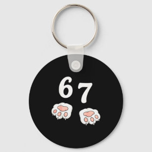 67 Meme Six Seven 6 7 T-Shirt Meme Lustige Katze 6 Schlüsselanhänger
