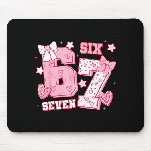 67 Meme Six Seven 6 7 Valentinstage Mousepad (Vorne)