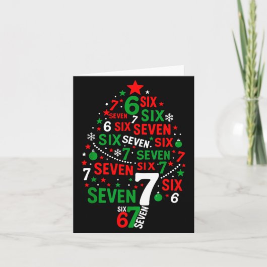 67 Meme Six Seven Boys Girls Kids Christmas Tree  Karte (Vorderseite)