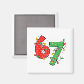 67 Meme Six Seven Brain Rot 6-7 Christmas Lights F Magnet (Vorderseite/Rückseite)