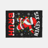 67 Meme Six Seven Bruh Dabbing Weihnachtsmann Lust Fleecedecke (Vorderseite (Horizontal))