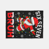 67 Meme Six Seven Bruh Dabbing Weihnachtsmann Lust Fleecedecke (Vorderseite (Horizontal))