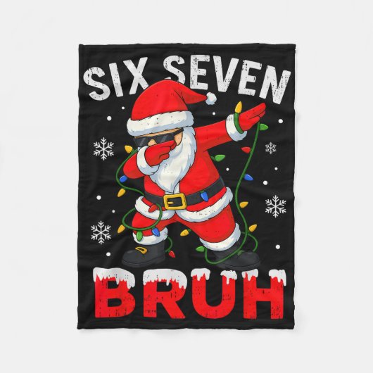 67 Meme Six Seven Bruh Dabbing Weihnachtsmann Lust Fleecedecke (Vorderseite)