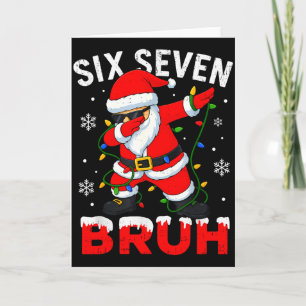 67 Meme Six Seven Bruh Dabbing Weihnachtsmann Lust Karte